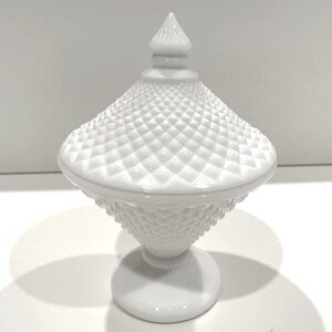 Vintage Westmoreland “English Hobnail” Pattern Lidded Candy Dish.